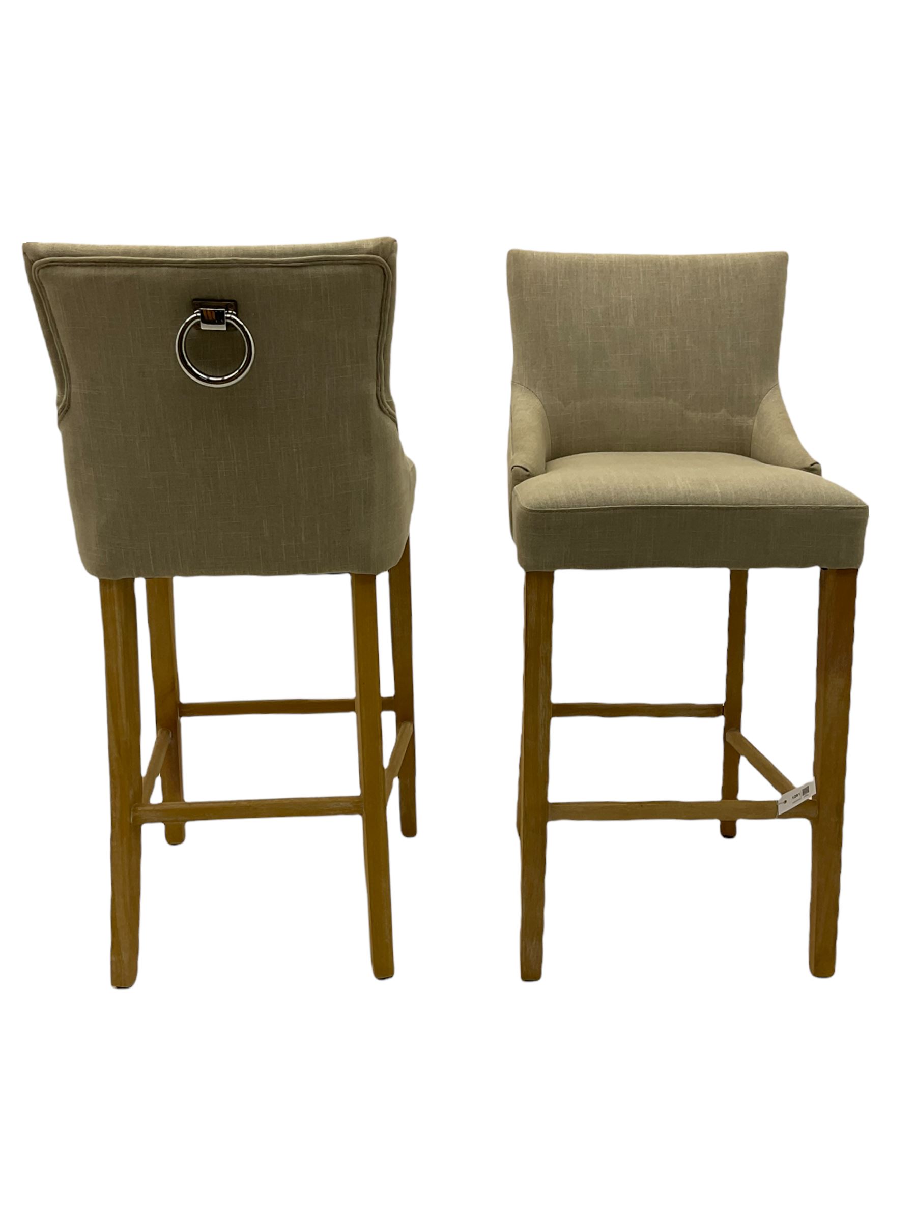 Pair of light oak bar stools