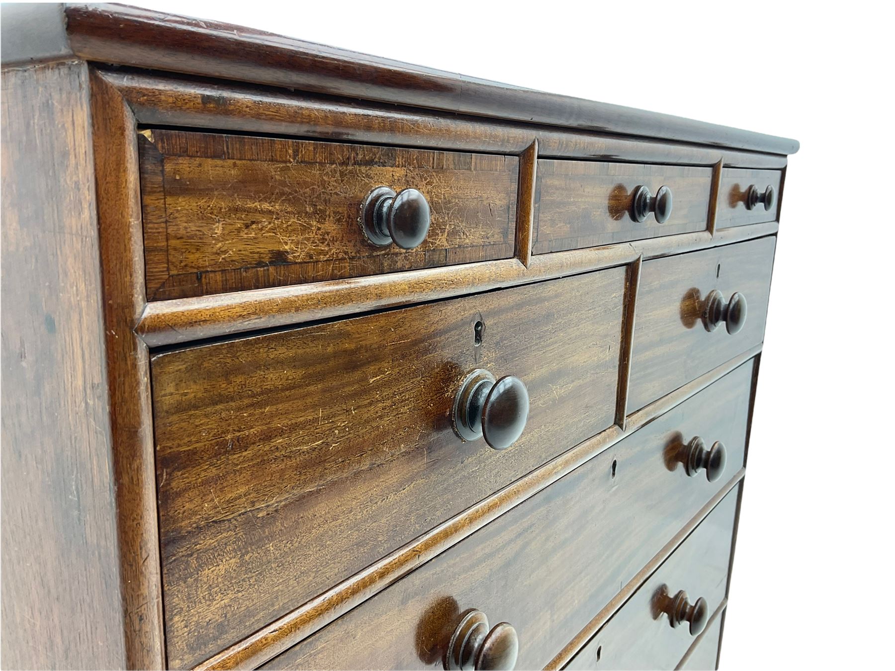 19th century mahogany chest - Image 8 of 14