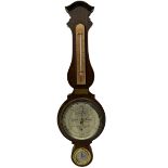 A 20th century Short & Mason compensated aneroid barometer with a 5' silvered dial