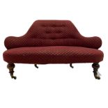 Small Victorian walnut framed chaise longue
