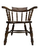 Victorian turned elm Captains chair