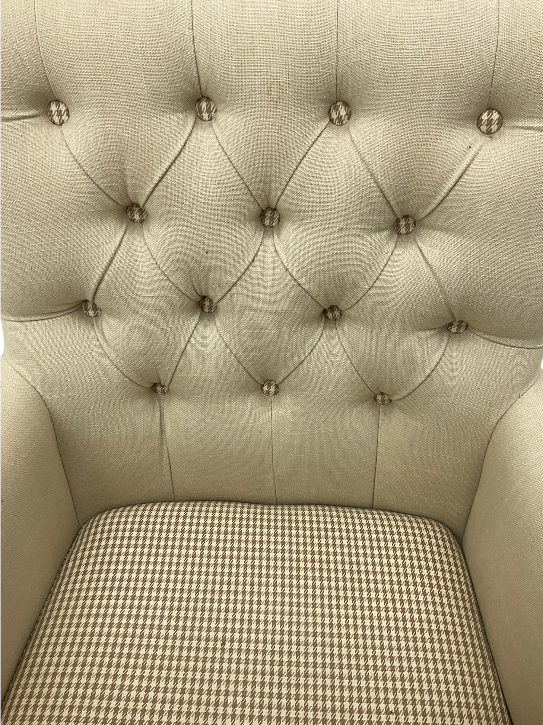 Voyage Maisonette - Nero Armchair upholstered in beige and check fabric - Image 5 of 8