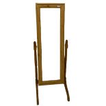 Traditional pine cheval dressing mirror
