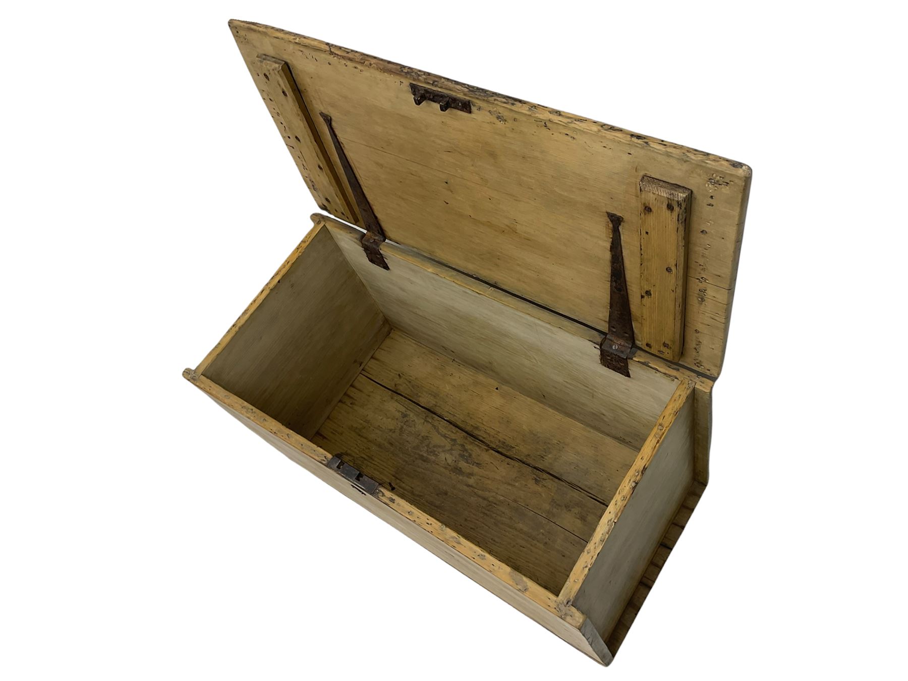 19th century pine blanket box - Image 7 of 8