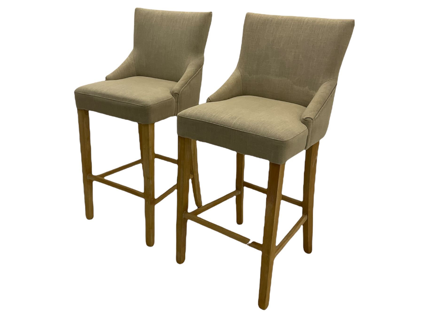 Pair of light oak bar stools - Image 9 of 12