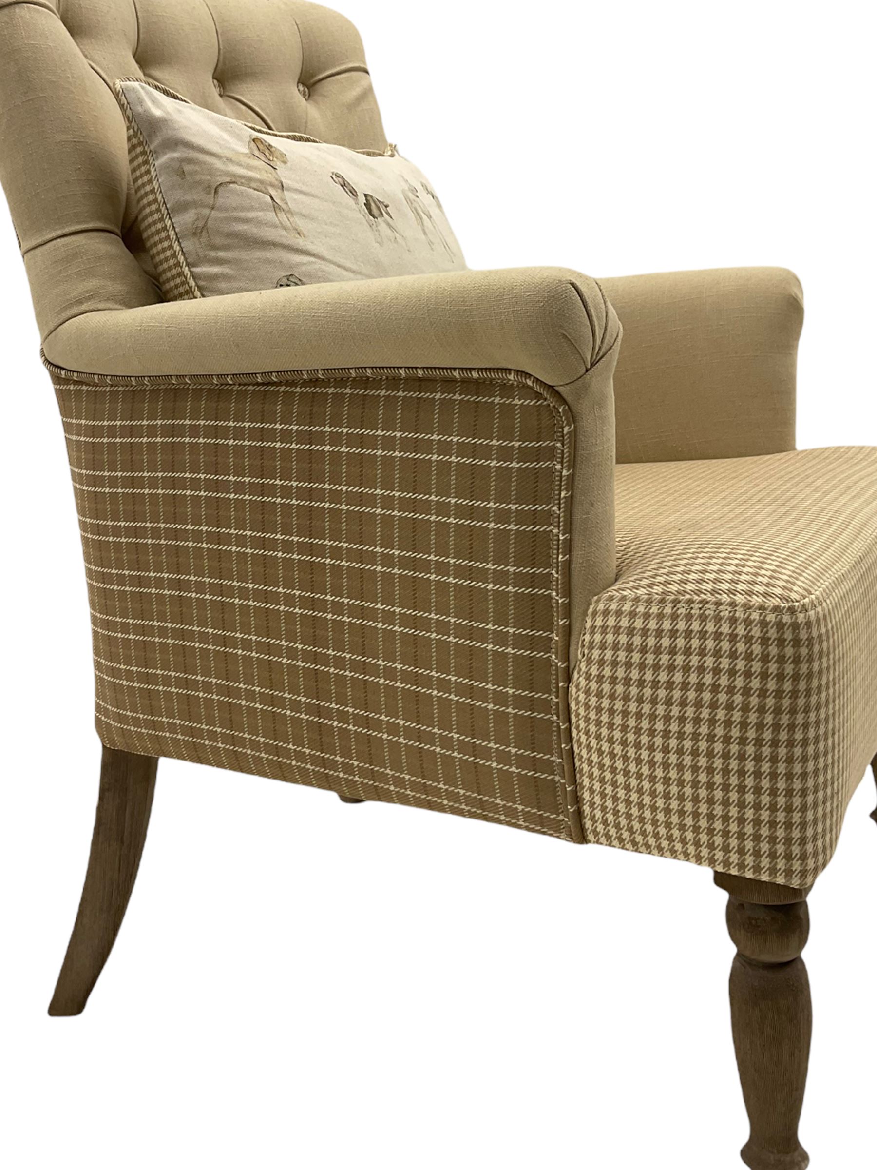 Voyage Maisonette - Nero Armchair upholstered in beige and check fabric - Image 6 of 8