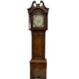 A mid-19th century oak and mahogany longcase clock retailed by 'Frank Dobson