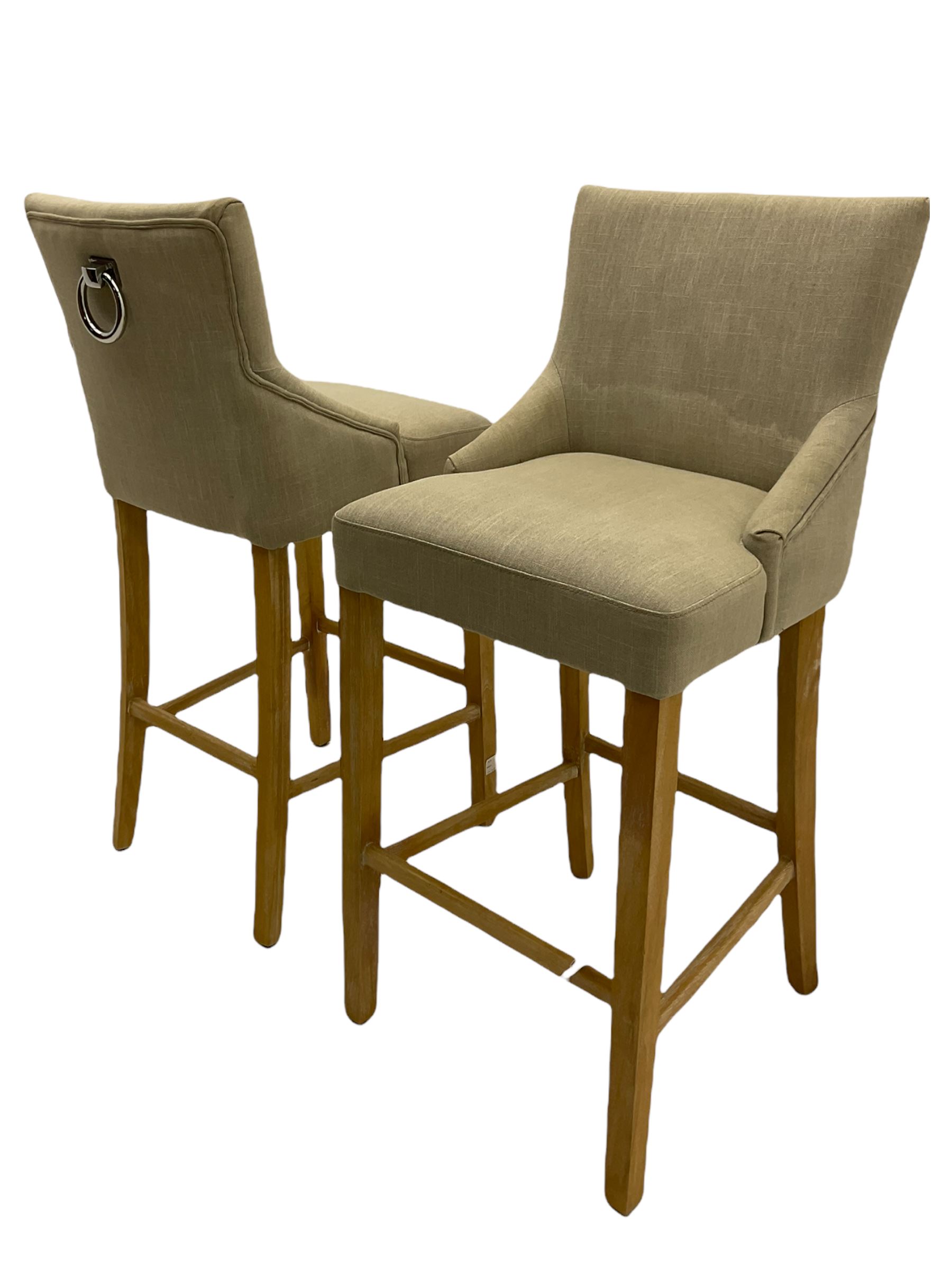 Pair of light oak bar stools - Image 8 of 12