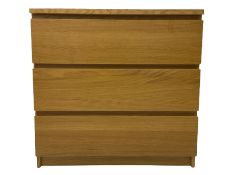 Ikea light oak three drawer chest