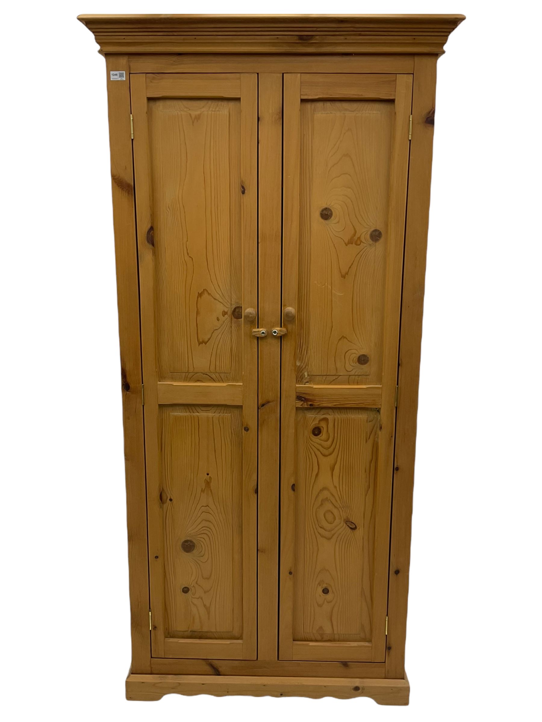 Solid pine double wardrobe