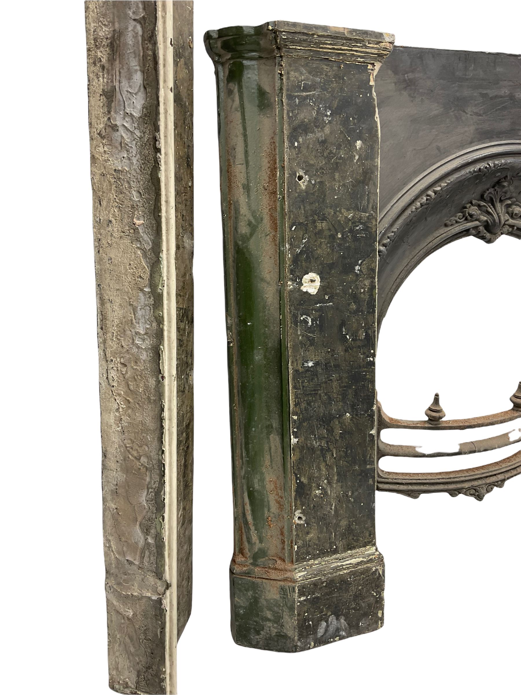 Late 19th century painted stone and marble fire surround - Image 2 of 6
