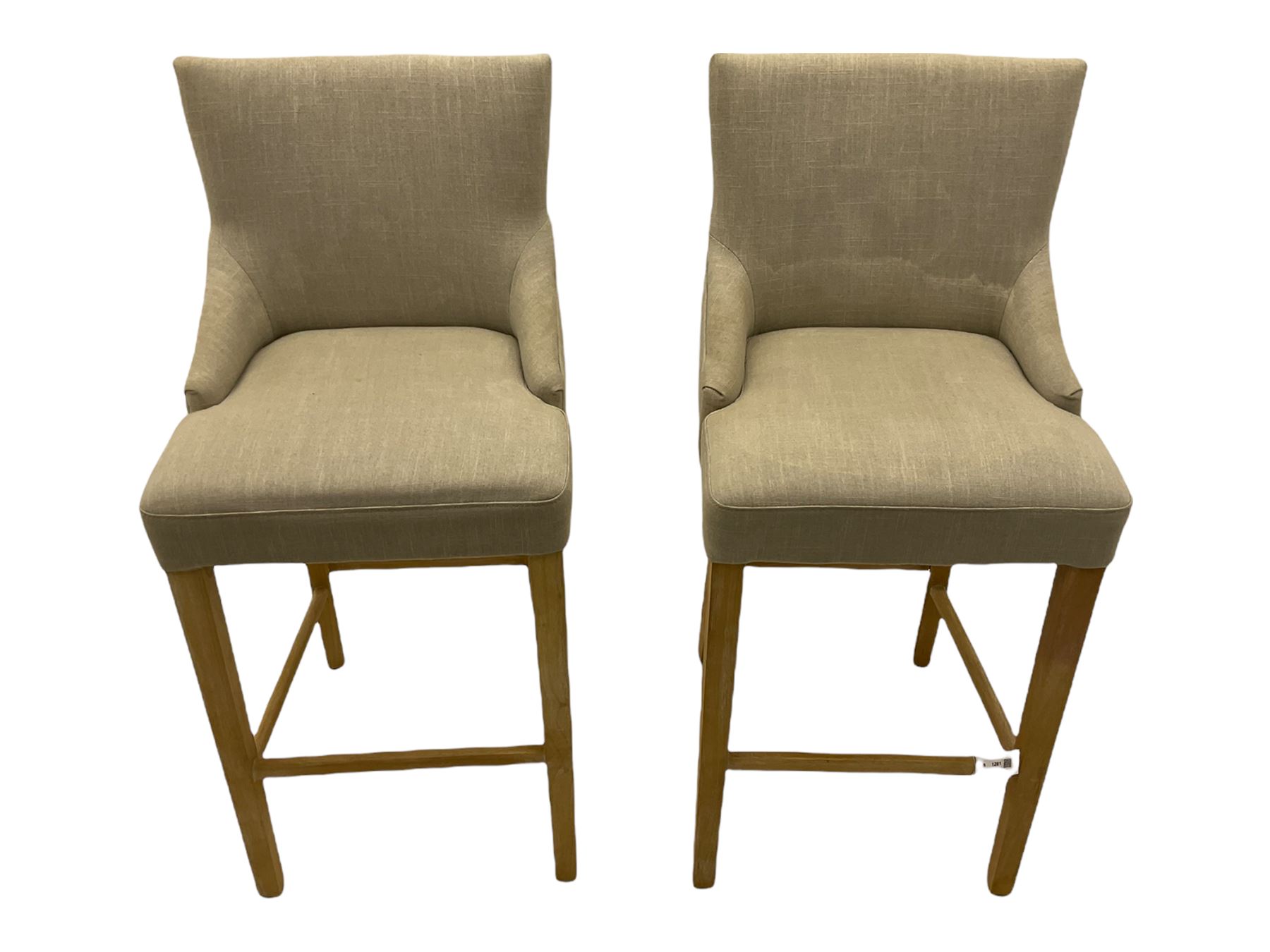 Pair of light oak bar stools - Image 3 of 12