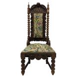 19th century oak hall chair