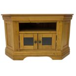 Light oak corner television stand