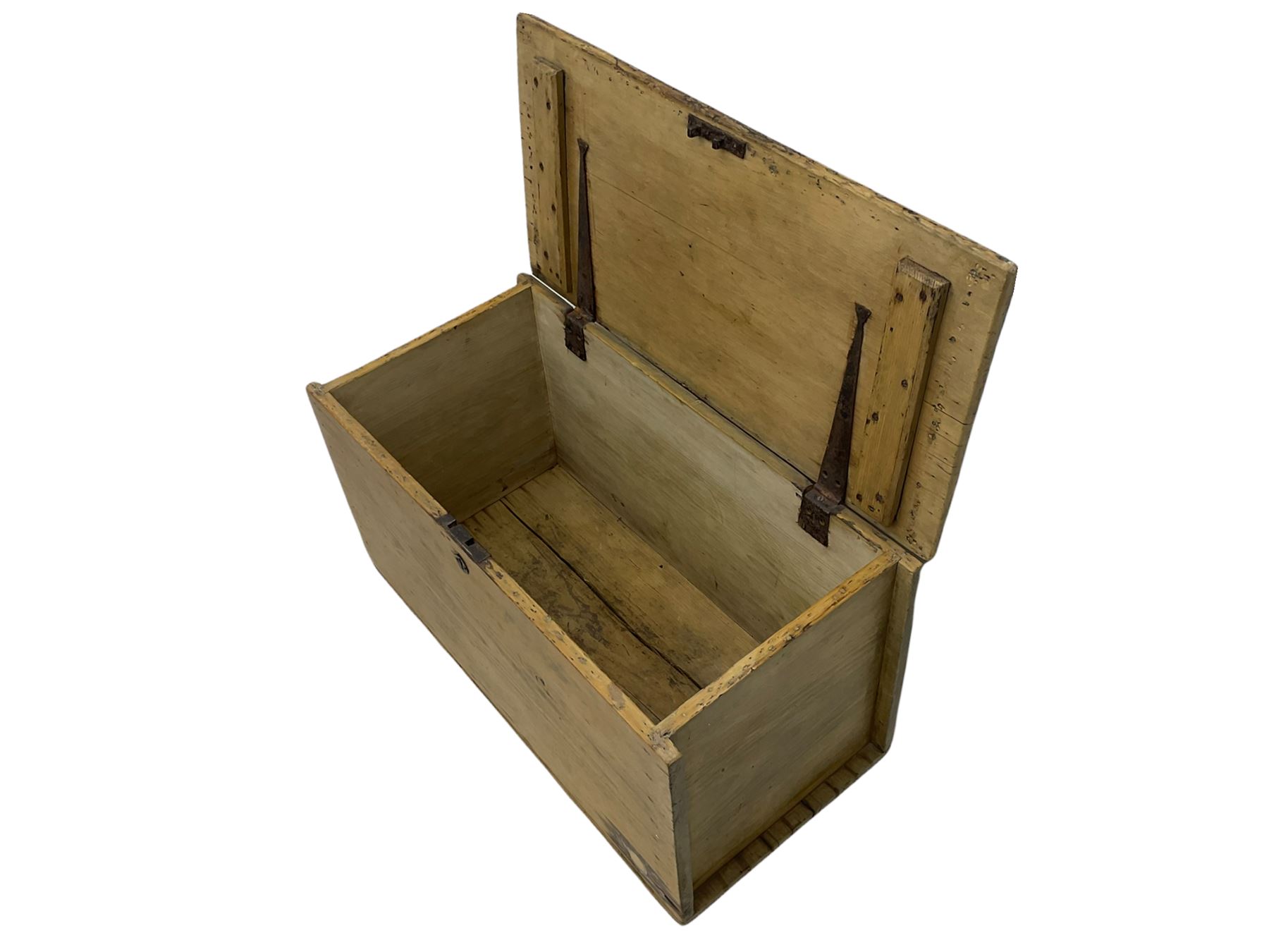 19th century pine blanket box - Image 6 of 8