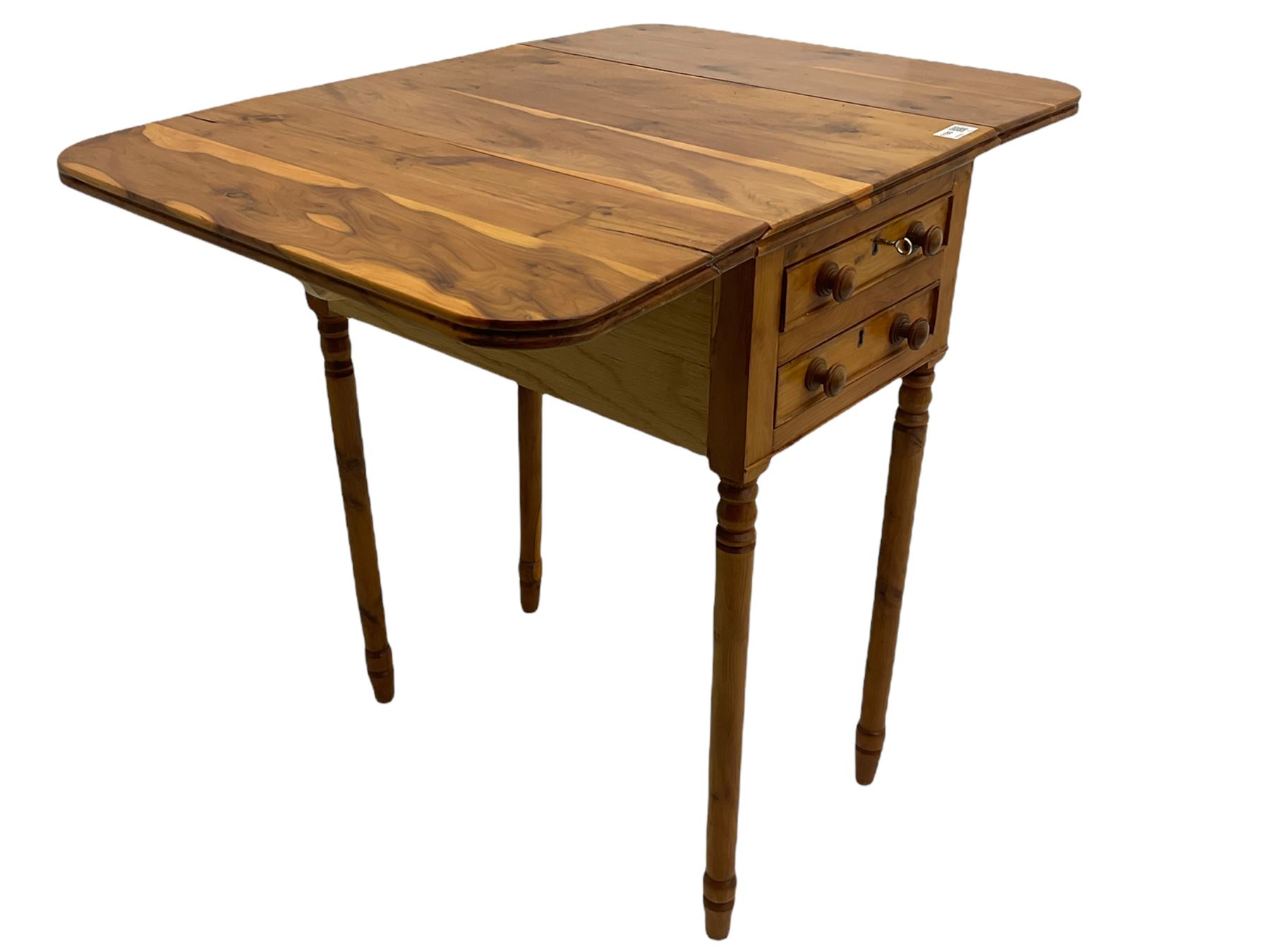 Yew wood drop leaf occasional table - Image 10 of 10