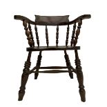 Victorian turned elm Captains chair