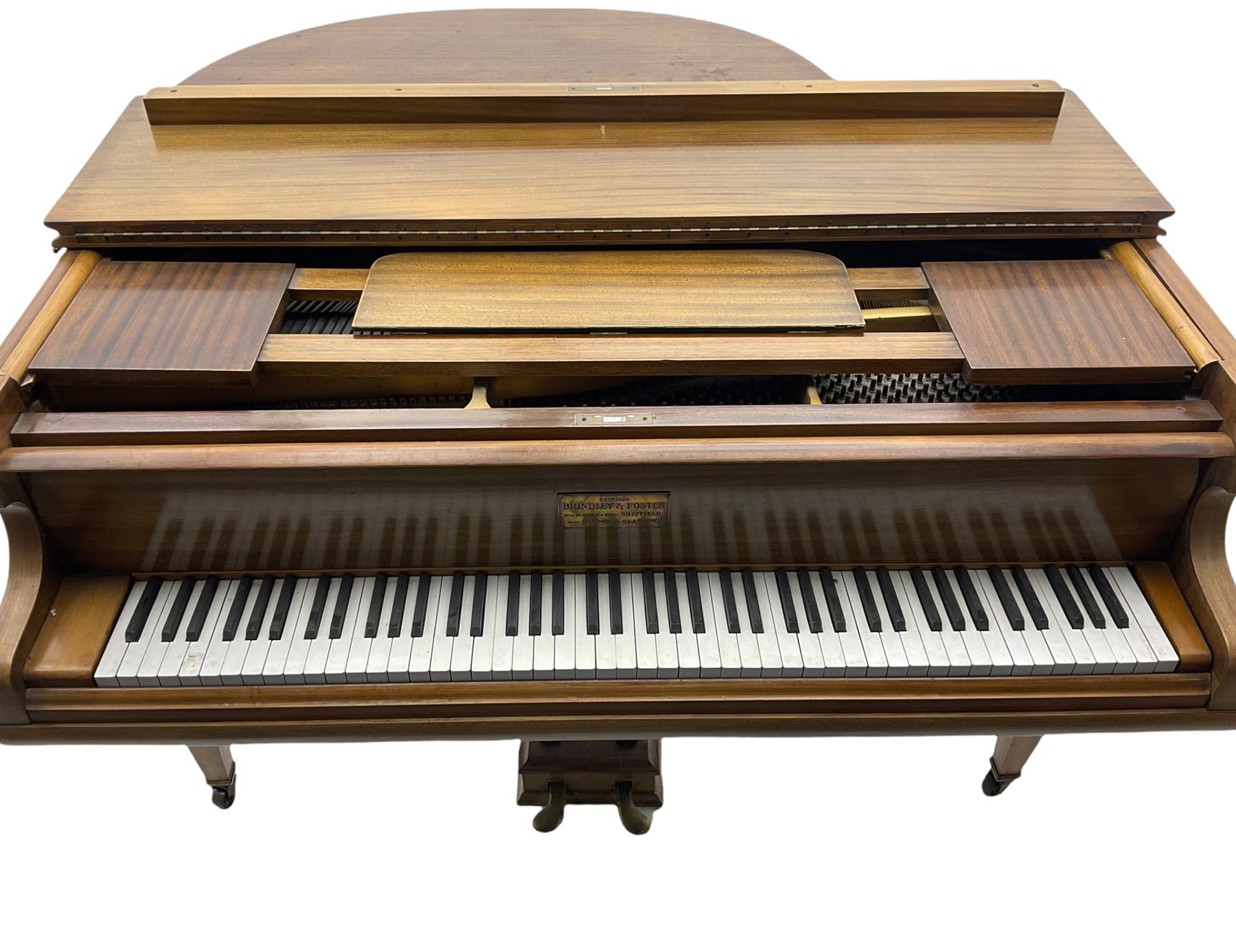 Brindley & Foster mahogany cased baby grand piano - Image 6 of 10