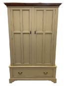 Laura Ashley cream finish double wardrobe with drawer to base