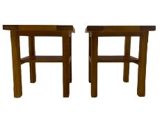 Manor Oak - pair of solid oak lamp tables