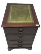 Georgian style mahogany two drawer filing pedestal