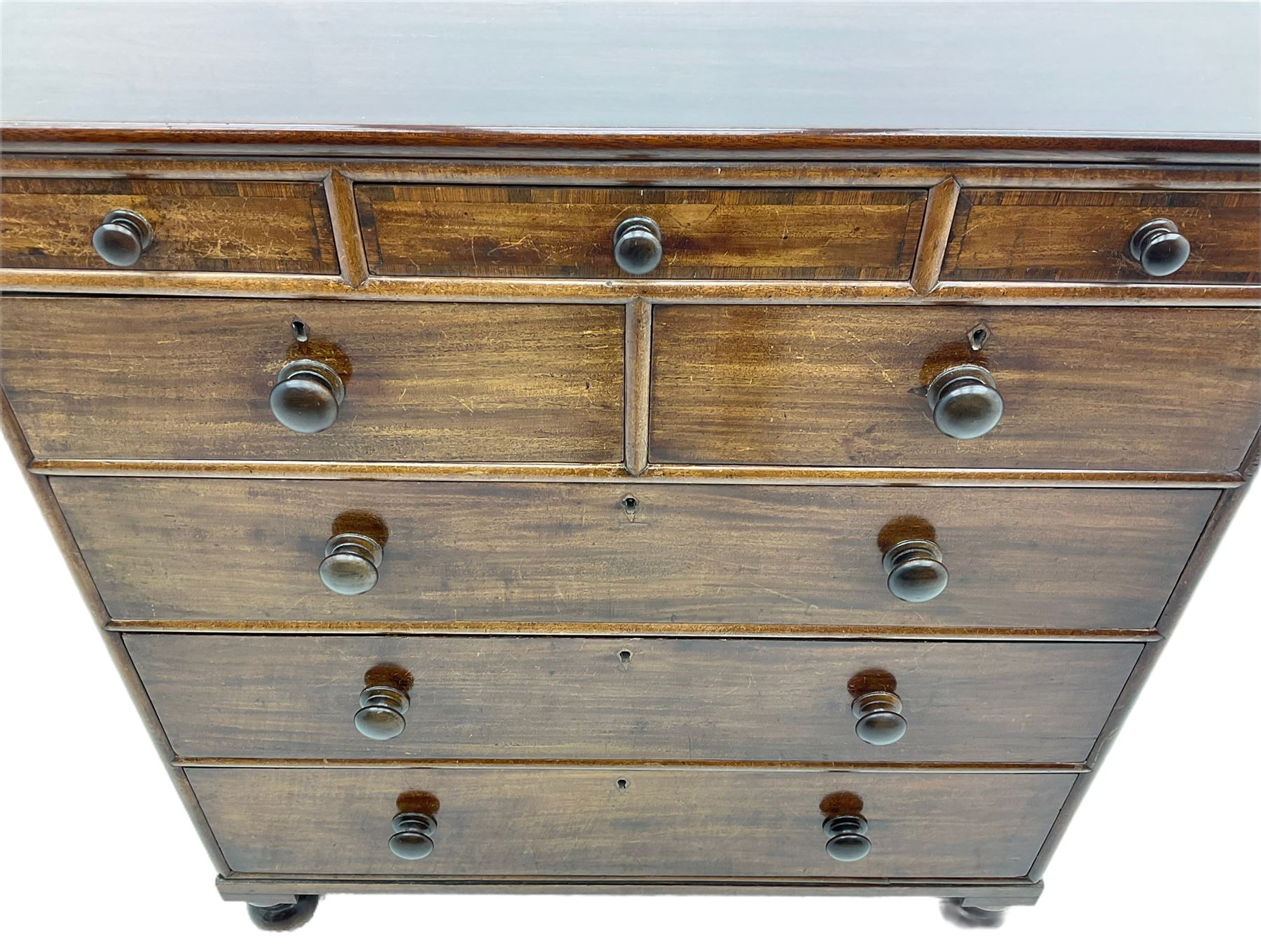 19th century mahogany chest - Image 11 of 14