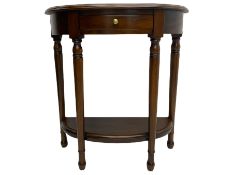 Mahogany demi-lune console table