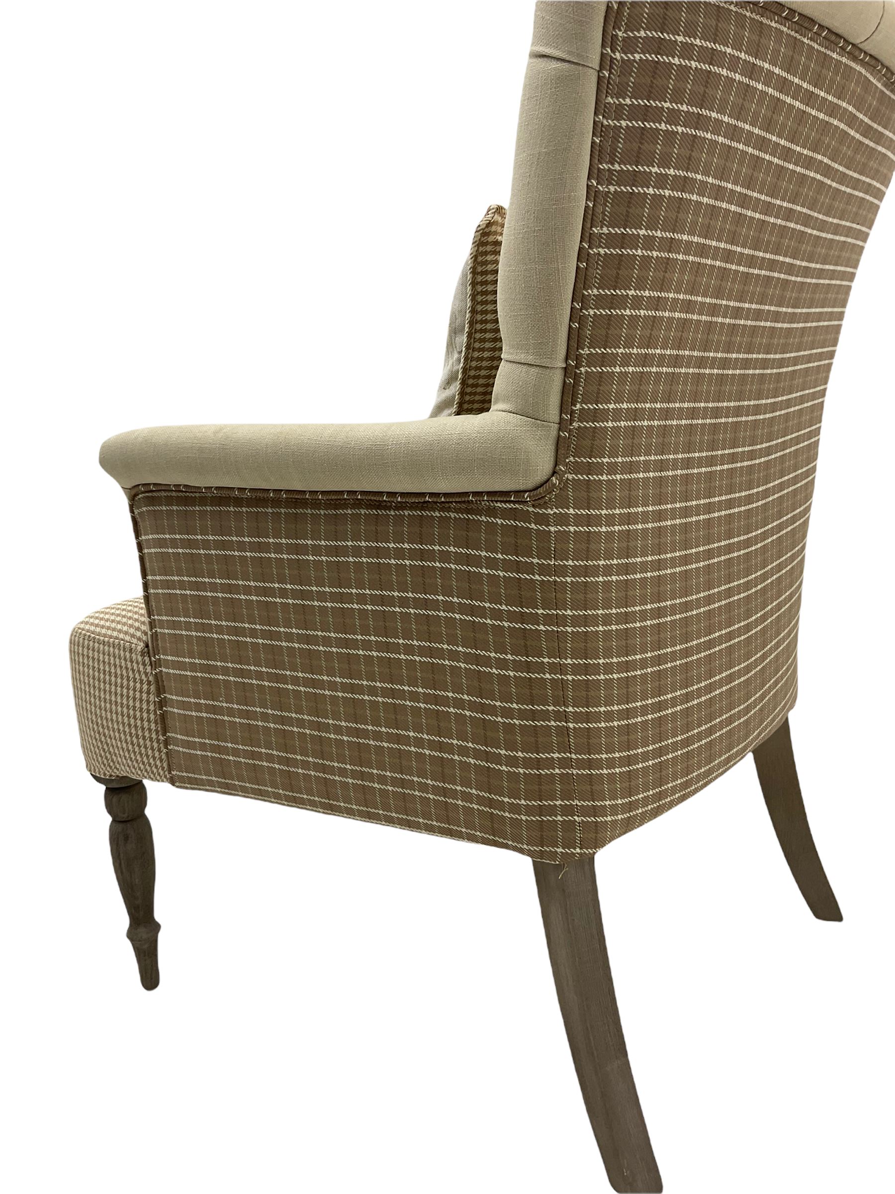 Voyage Maisonette - Nero Armchair upholstered in beige and check fabric - Image 7 of 8