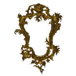 Rococo style ornate cast brass wall mirror