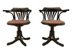 Pair of early 20th century bentwood swivel chairs