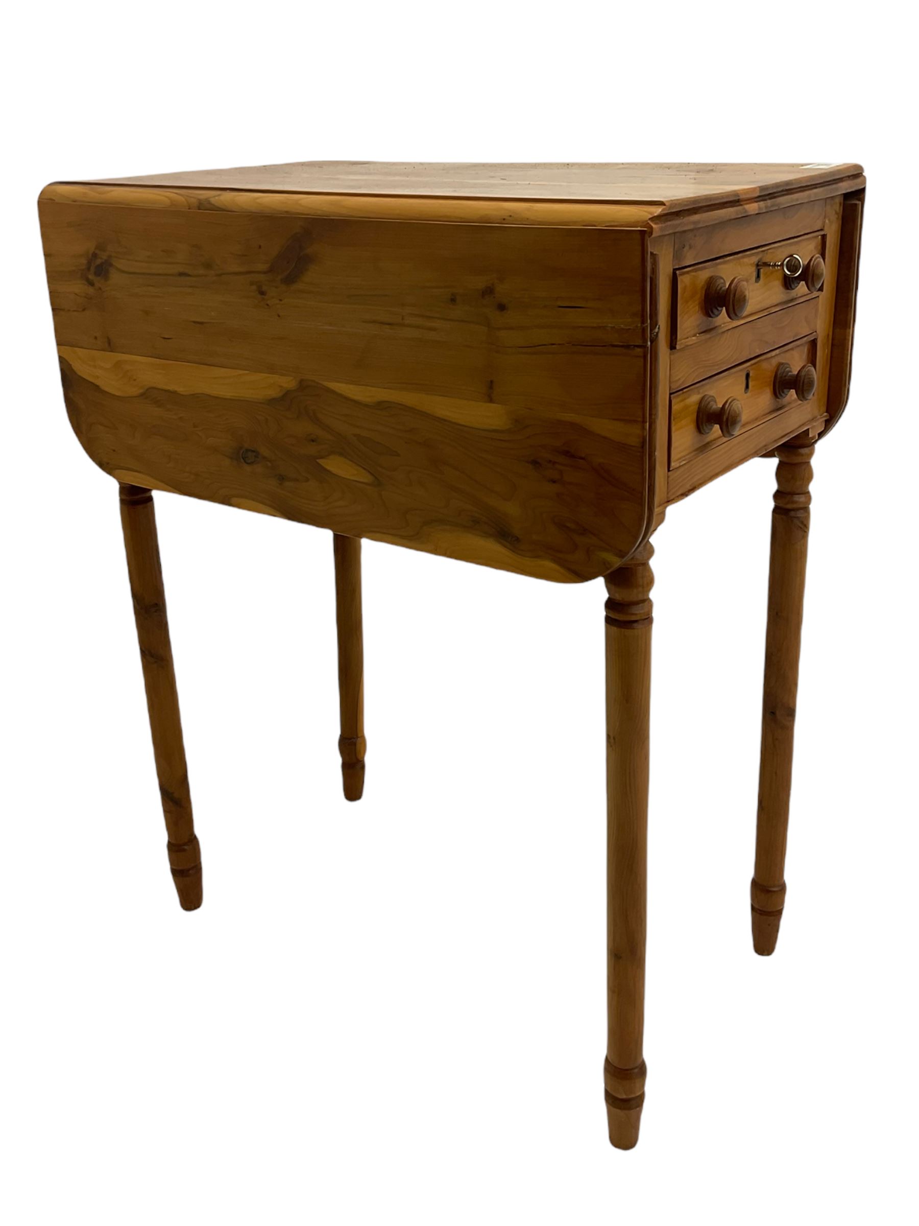 Yew wood drop leaf occasional table - Image 2 of 10