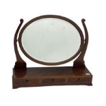 Edwardian inlaid mahogany dressing table mirror