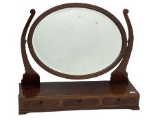 Edwardian inlaid mahogany dressing table mirror