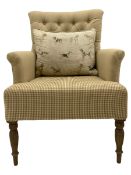 Voyage Maisonette - Nero Armchair upholstered in beige and check fabric