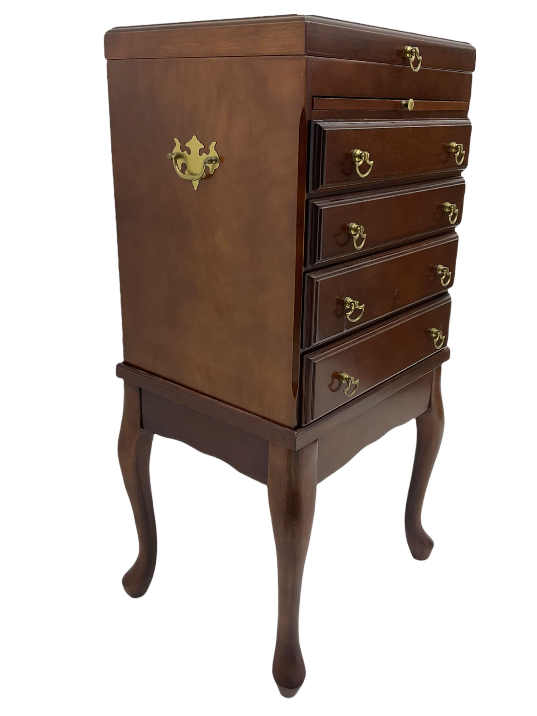 Mahogany pedestal chest on stand - Image 6 of 6