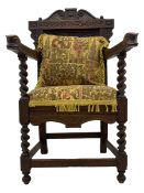 19th century carved oak Gainsborough style chair