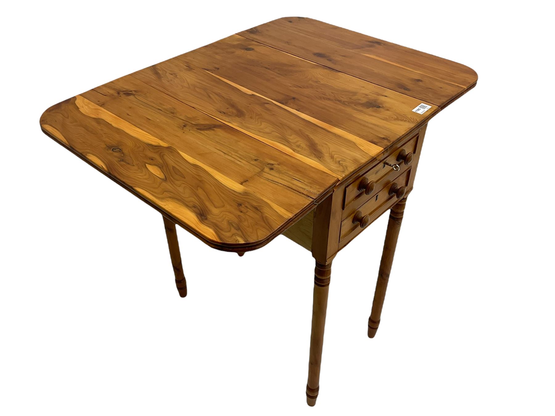 Yew wood drop leaf occasional table - Image 8 of 10