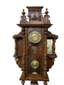 An imposing early 20th century German mahogany cased wall clock c1910