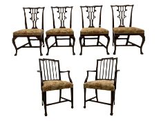 Four early 20th century Chippendale style mahogany dining chairs