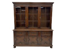 Waring and Gillow - oak bookcase on cupboard