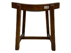 Early 20th century mahogany 'saddle' stool