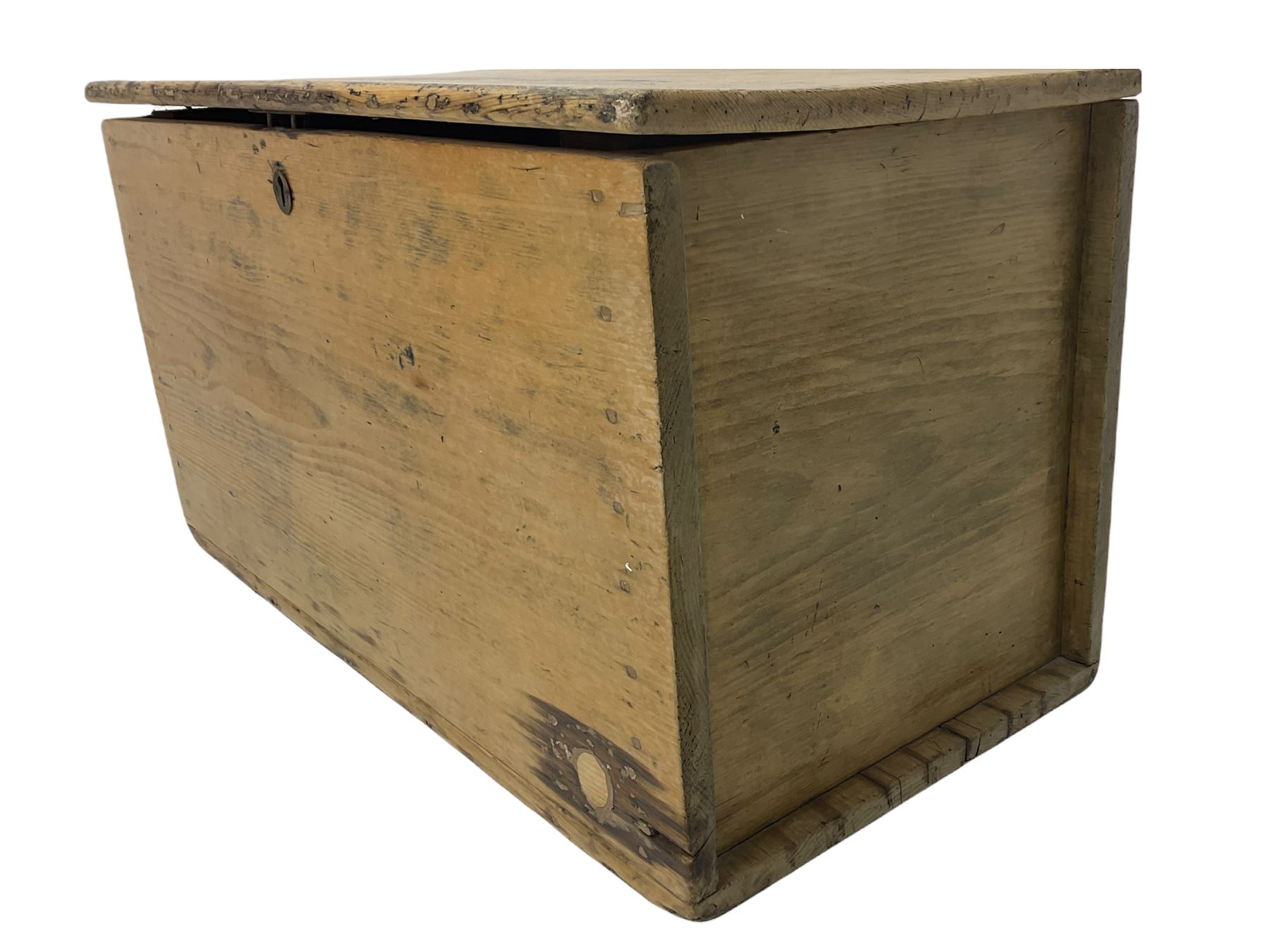 19th century pine blanket box - Image 3 of 8