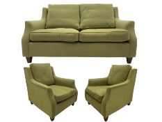 Wesley-Barrell two seat sofa and pair of matching armchairs