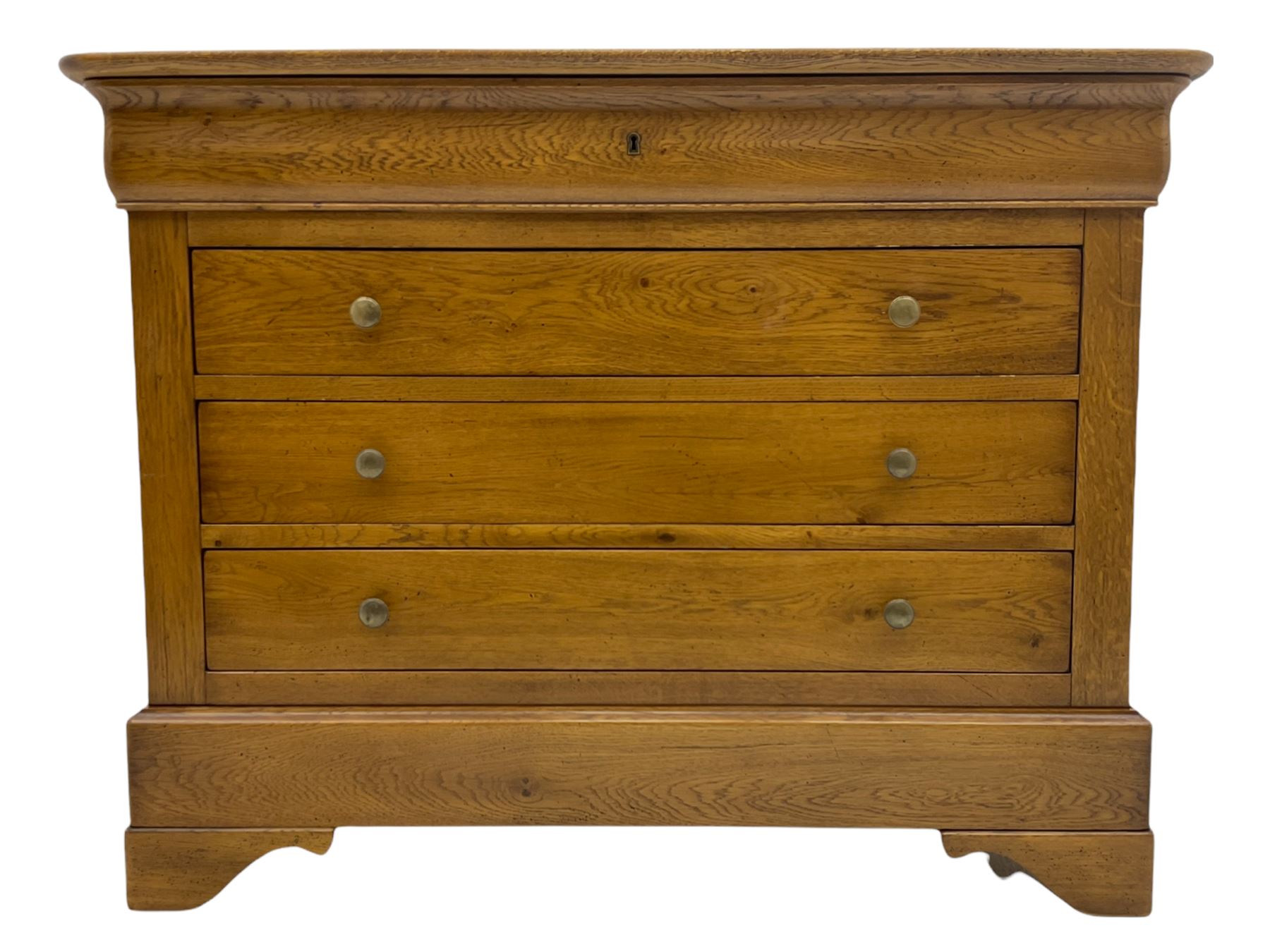 Barre Dugue - French oak five drawer chest with three drawers and frieze drawer at top and one at bo