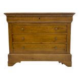 Barre Dugue - French oak five drawer chest with three drawers and frieze drawer at top and one at bo
