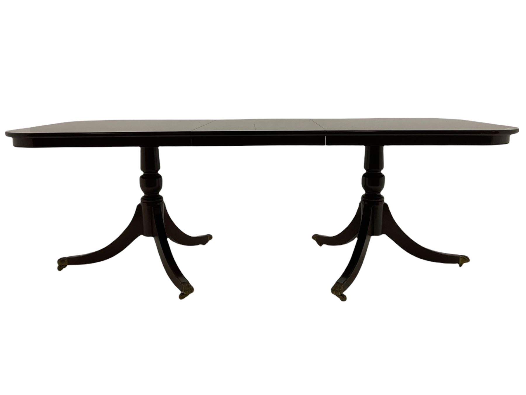 Regency style mahogany twin pedestal dining table - Image 2 of 9
