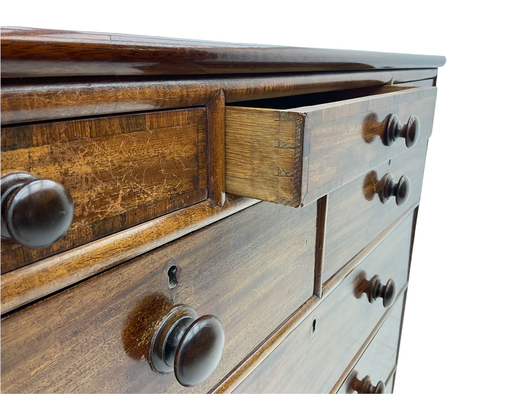 19th century mahogany chest - Image 10 of 14