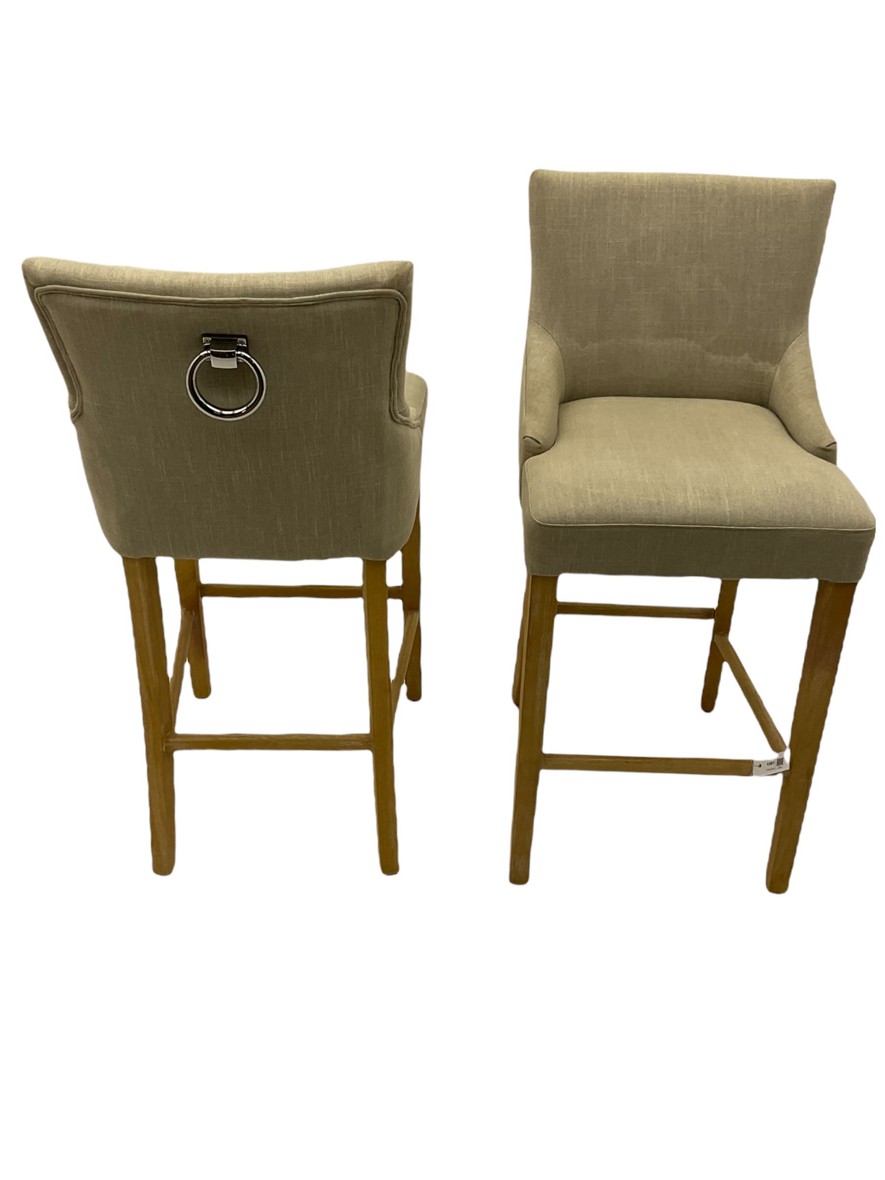Pair of light oak bar stools - Image 6 of 12