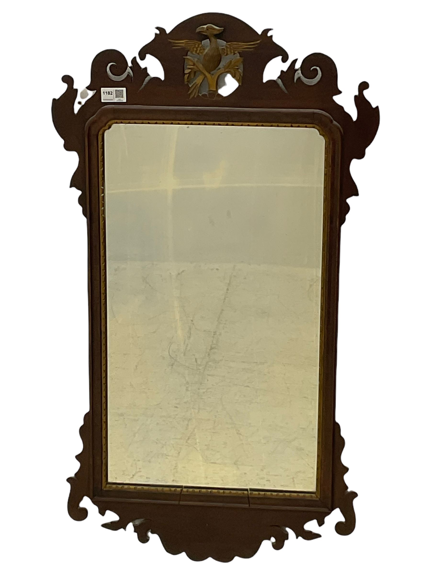 Chippendale style mahogany wall mirror