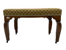 19th century walnut cabriole dressing stool